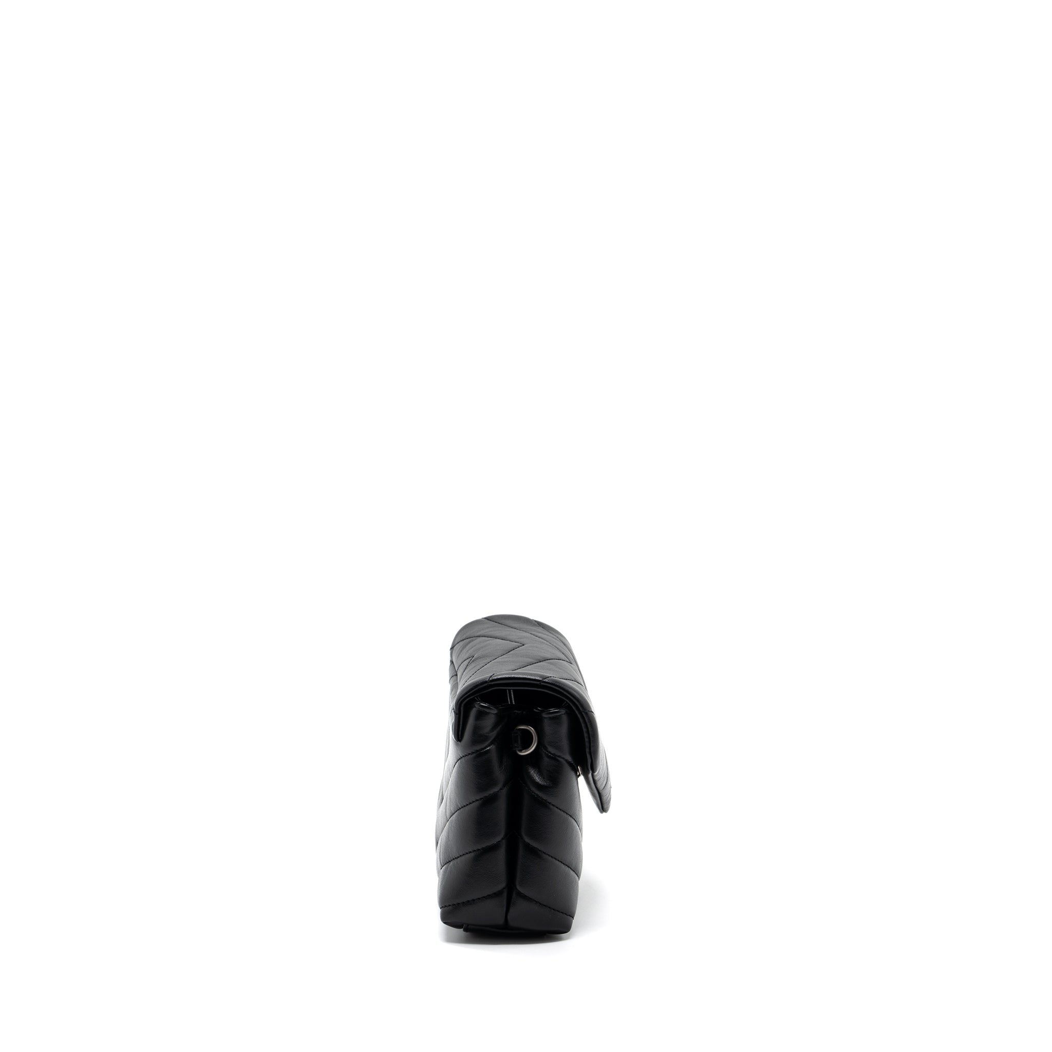 SAINT LAURENT LOULOU TOY STRAP BAG CALFSKIN BLACK SHW
