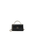 CHANEL 23P TOP HANDLE MINI FLAP BAG CAVIAR BLACK LGHW (MICROCHIP)