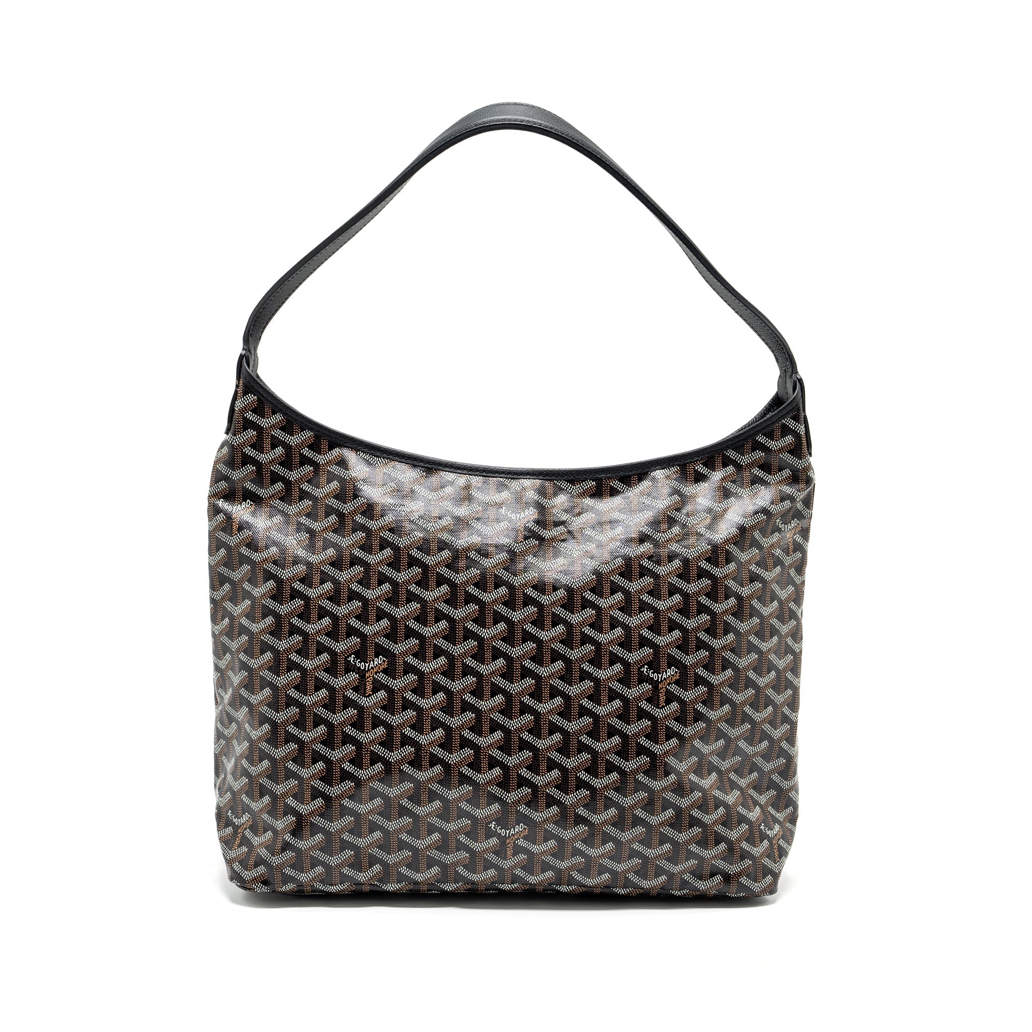 GOYARD BOHEME HOBO BAG GOYARDLINE CANVAS/CALFSKIN BLACK SHW