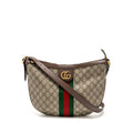 GUCCI SMALL OPHIDIA HALF MOON CROSSBODY HOBO BAG GG SUPREME CANVAS GHW