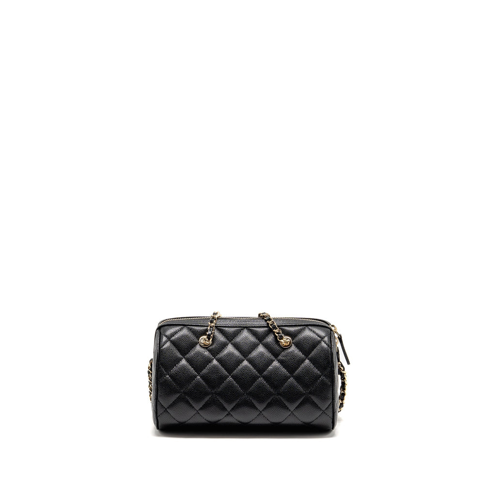 CHANEL 25P MINI BOWLING BAG CAVIAR BLACK LGHW (MICROCHIP)
