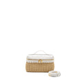LORO PIANA EXTRA POCKET L19 EAST-WEST RAFFIA OSTRICH WHITE GHW