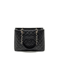 CHANEL GRAND SHOPPING TOTE BAG CAVIAR BLACK SHW