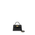 HERMES TOUCH MINI KELLY II MADAME / ALLIGATOR MISSISSIPPIENSIS BLACK GHW