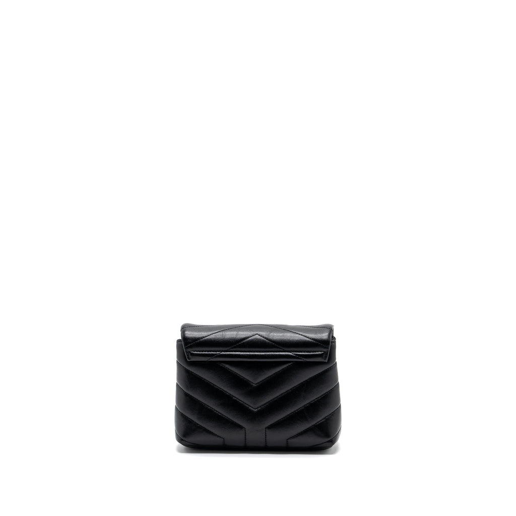 SAINT LAURENT LOULOU TOY STRAP BAG CALFSKIN BLACK SHW