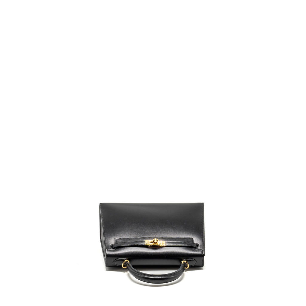 HERMES KELLY 25 BOX BLACK GHW