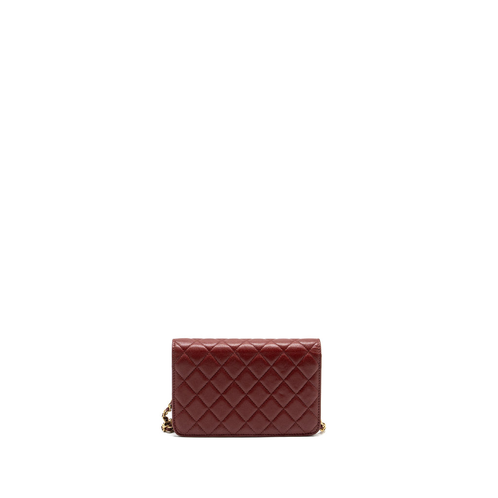 CHANEL WALLET ON CHAIN LAMBSKIN BURGUNDY GHW