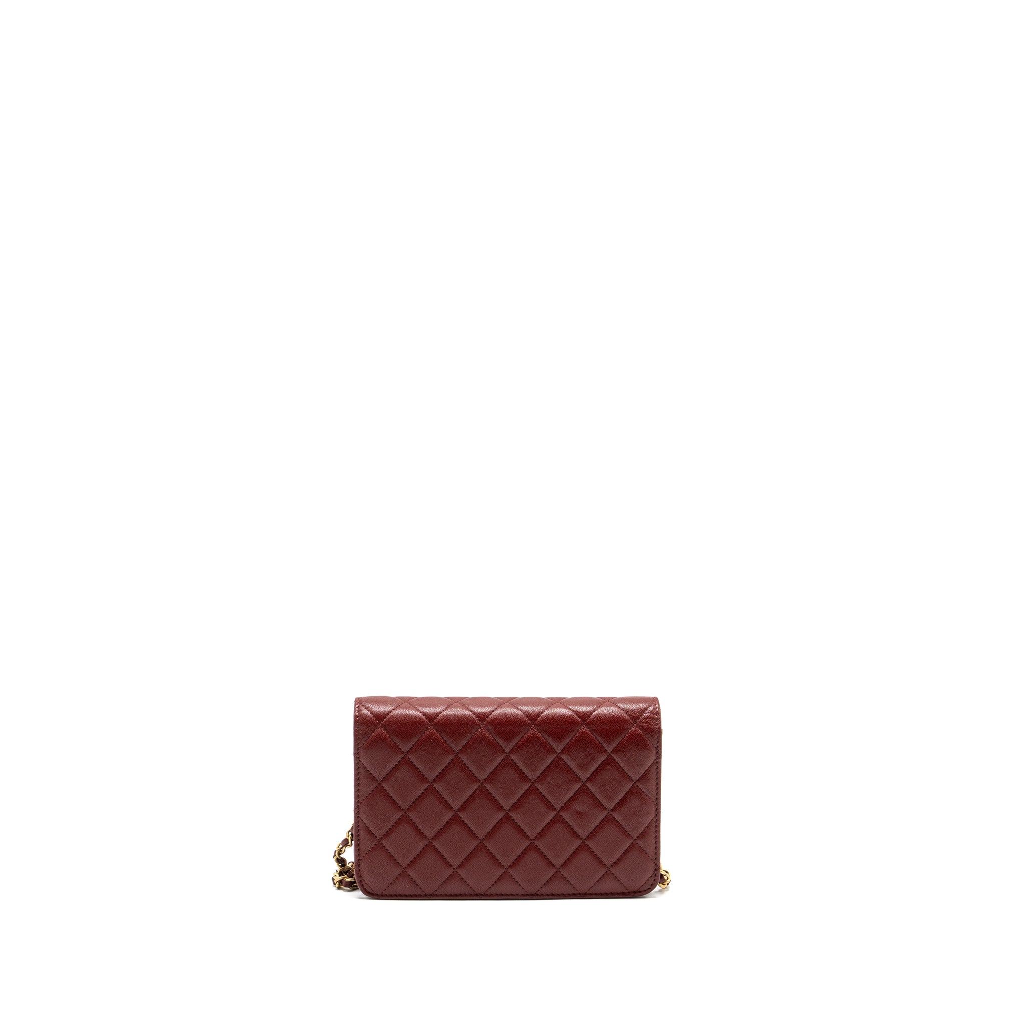 CHANEL WALLET ON CHAIN LAMBSKIN BURGUNDY GHW