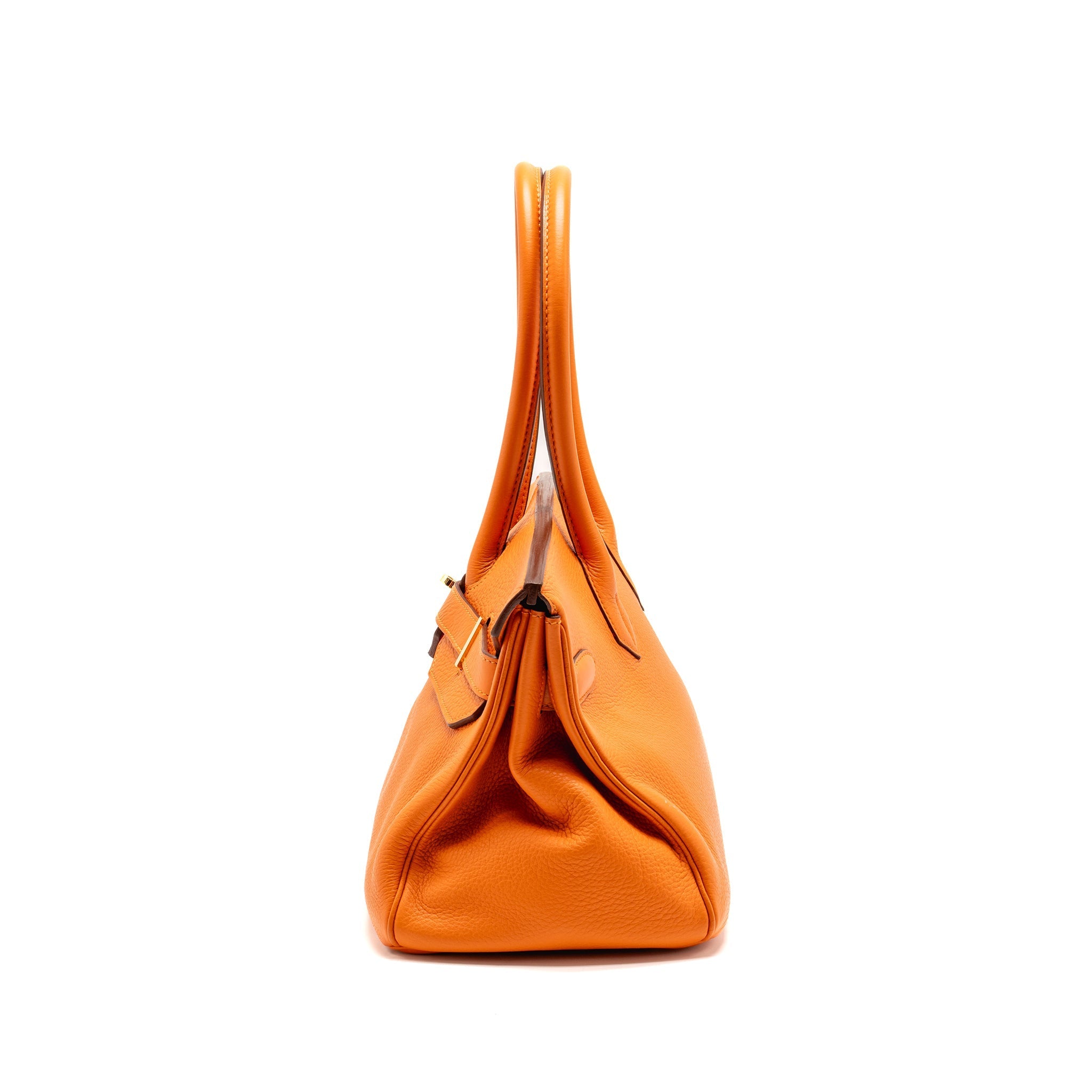HERMES SHOULDER BIRKIN 42 CLEMENCE ORANGE SHW