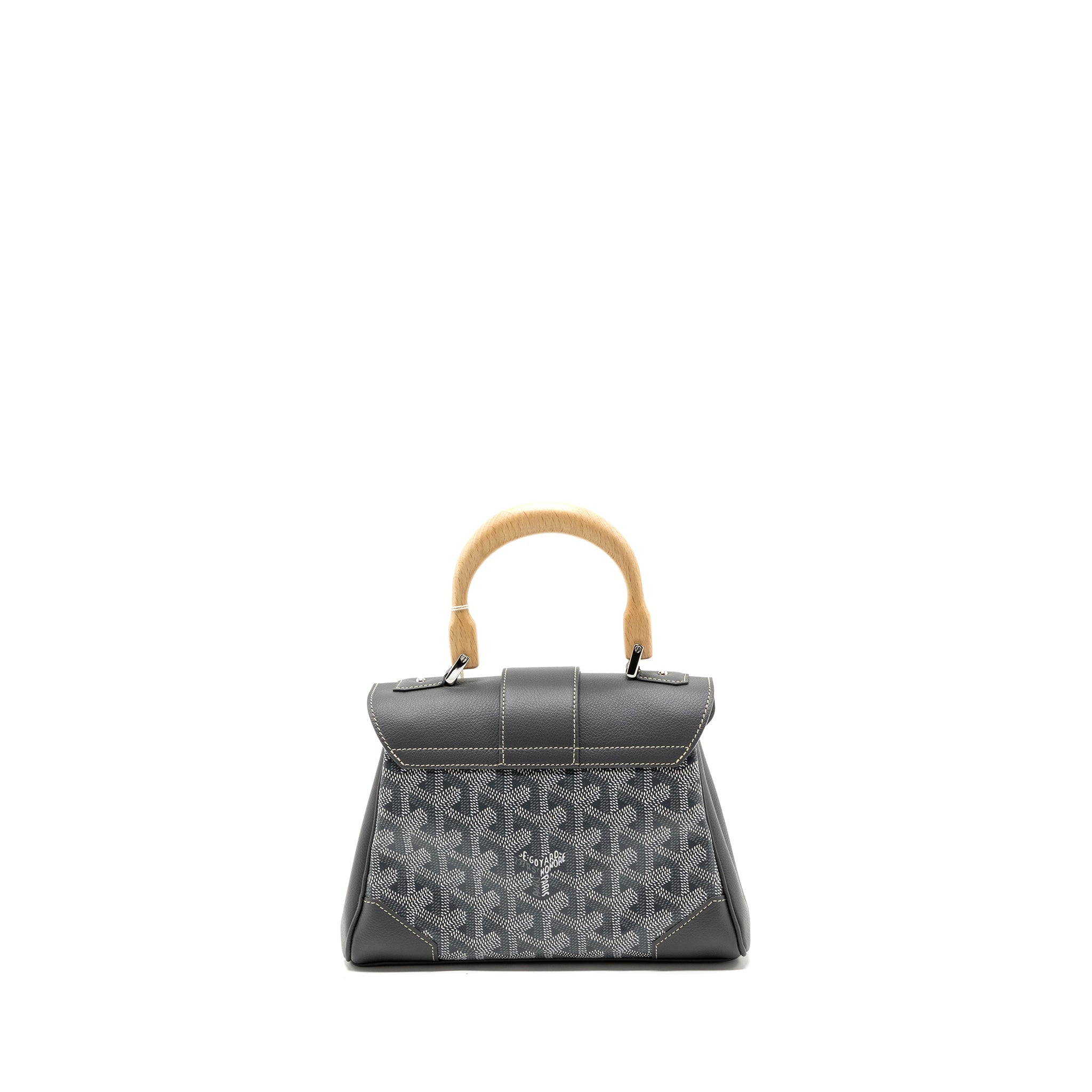 GOYARD MINI SAIGON BAG GOYARDINE CAVAS/CALFSKIN GREY SHW