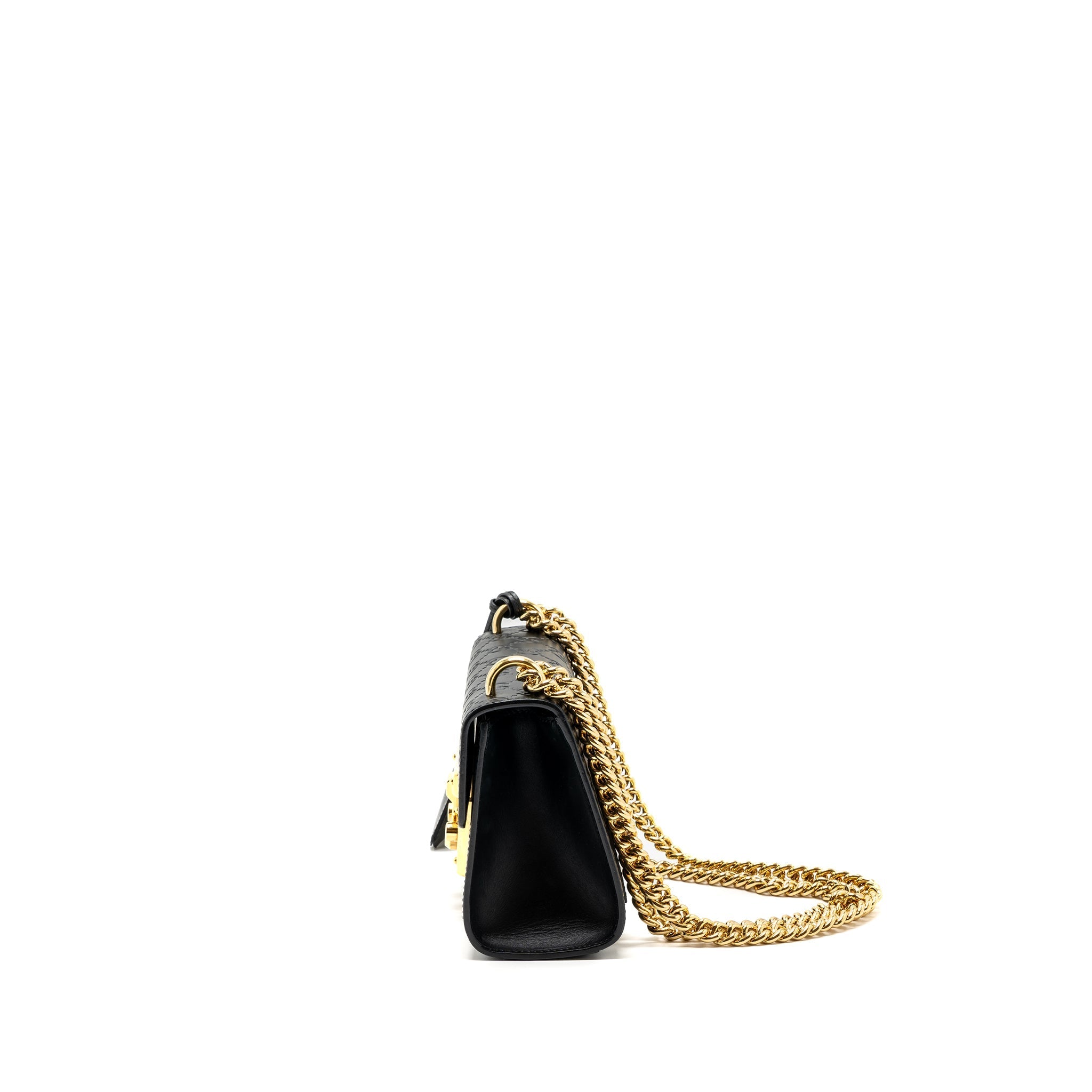 GUCCI PADLOCK CHAIN BAG CALFSKIN BLACK GHW