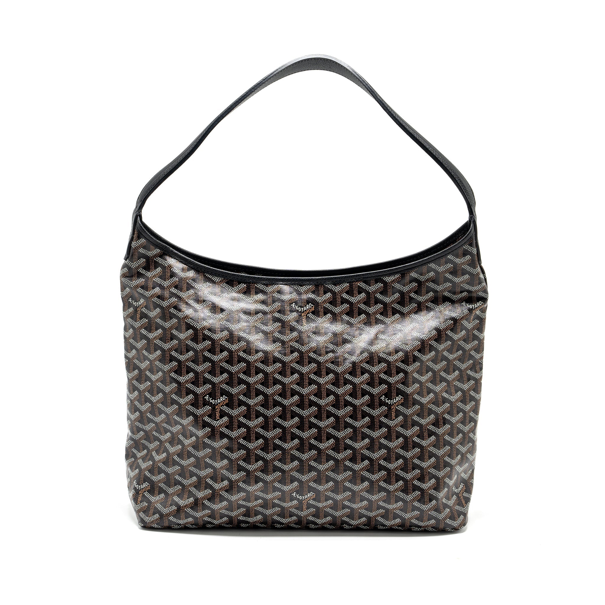 GOYARD BOHEME HOBO BAG GOYARDLINE CANVAS/CALFSKIN BLACK SHW