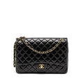CHANEL MAXI CLASSIC SINGLE FLAP BAG LAMBSKIN BLACK GHW