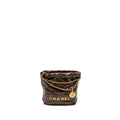 CHANEL MINI 22 BAG SHINY CALFSKIN CHOCOLATE GHW (MICROCHIP)