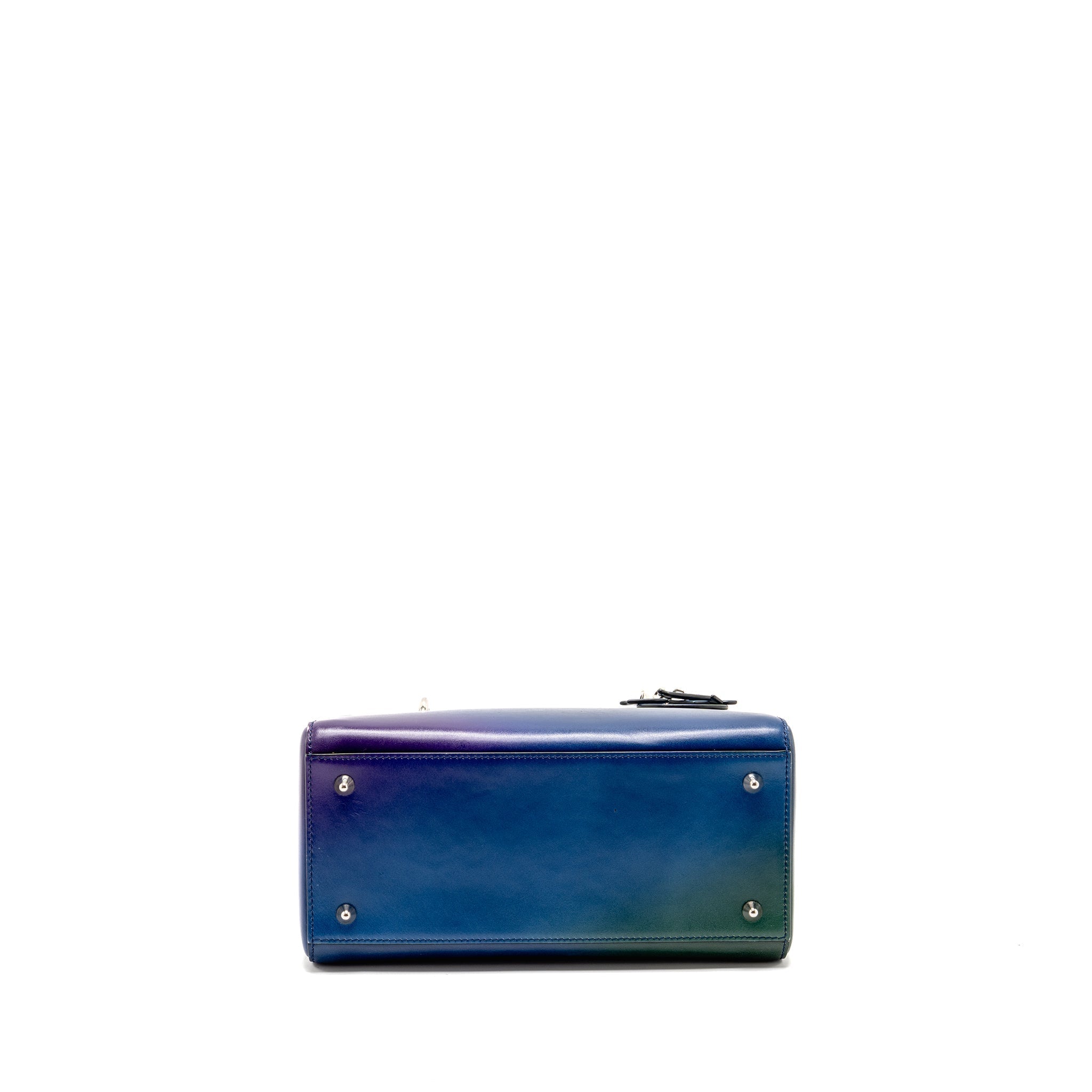 DIOR MEDIUM LADY DIOR BOX CALFSKIN GRADIENT BLUE/PURPLE/GREEN SHW