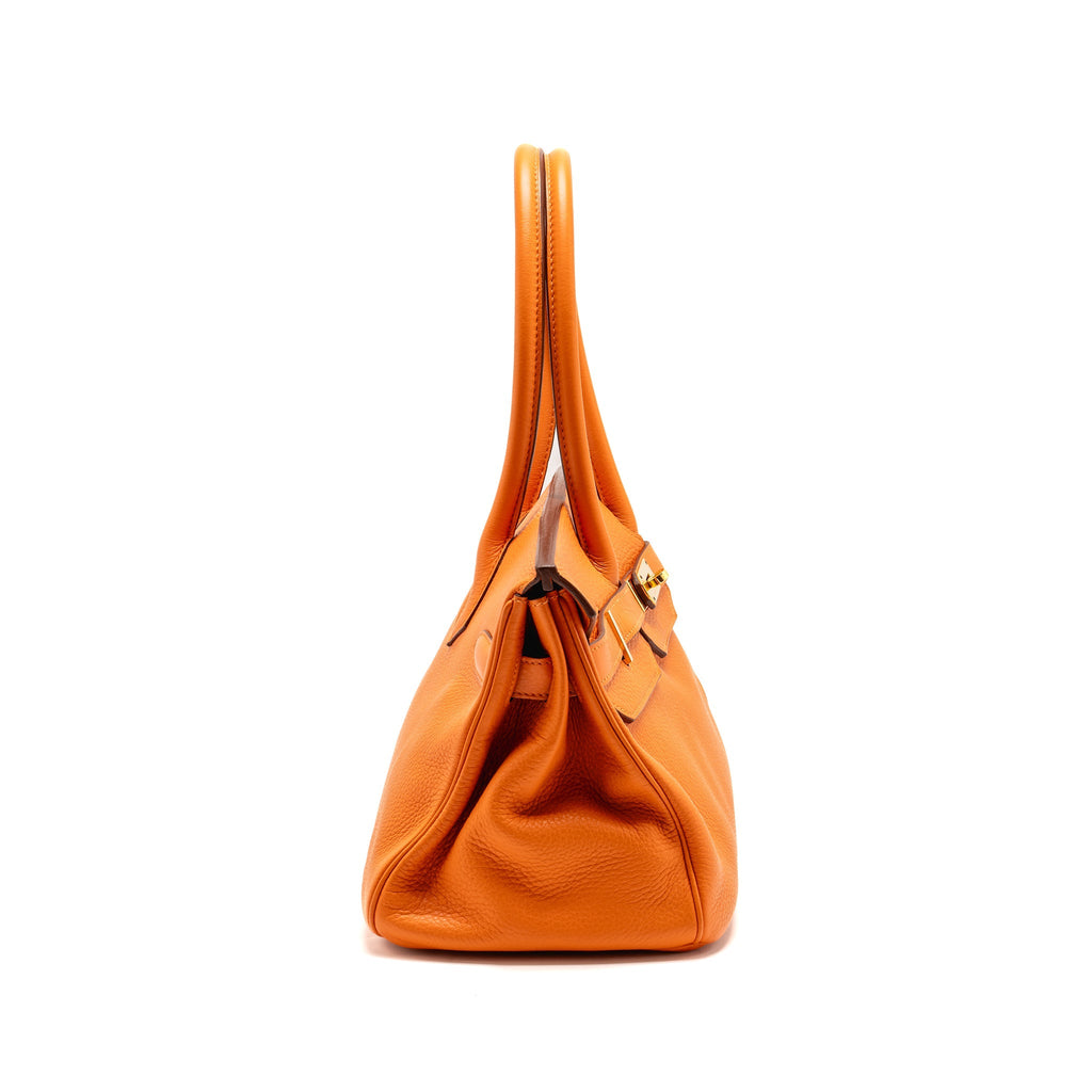 HERMES SHOULDER BIRKIN 42 CLEMENCE ORANGE SHW