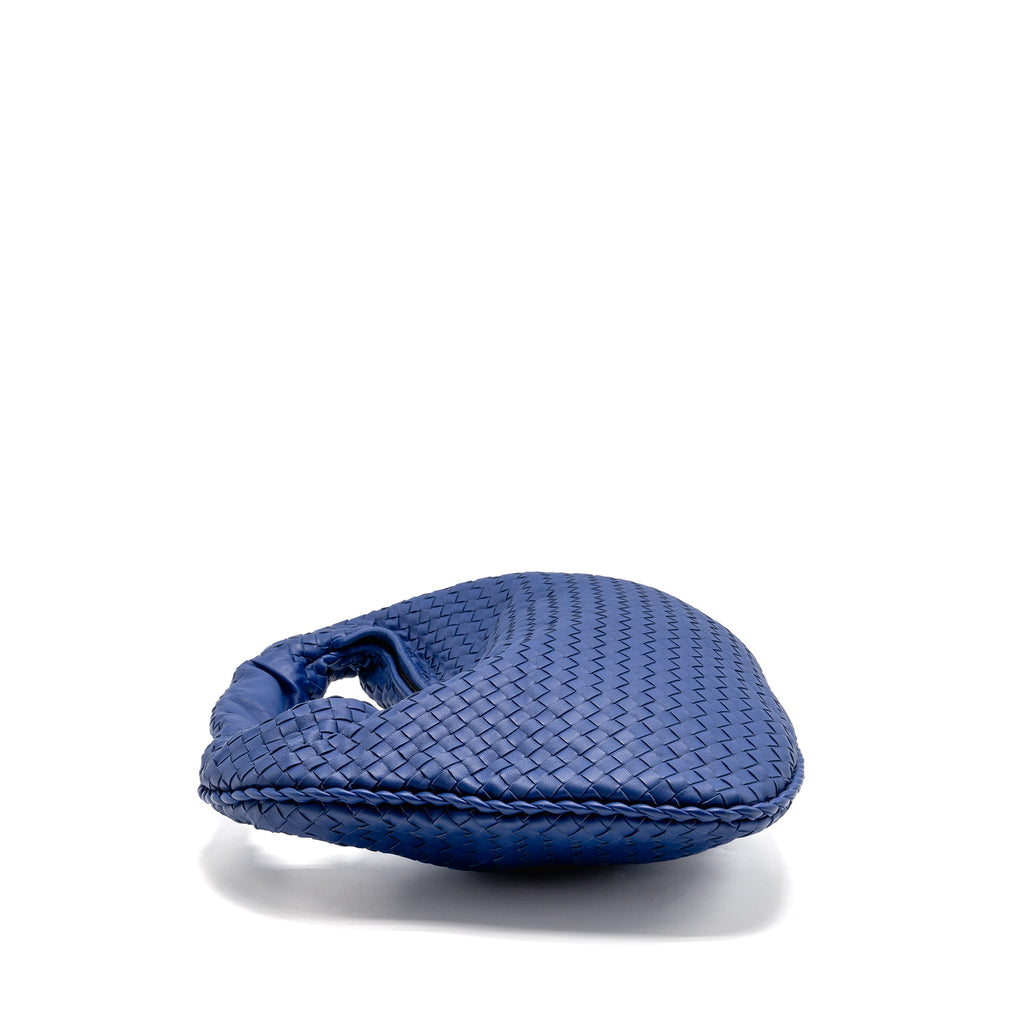 BOTTEGA VENETA INTERCCIATO HOBO BAG LAMBSKIN DARK BLUE SHW