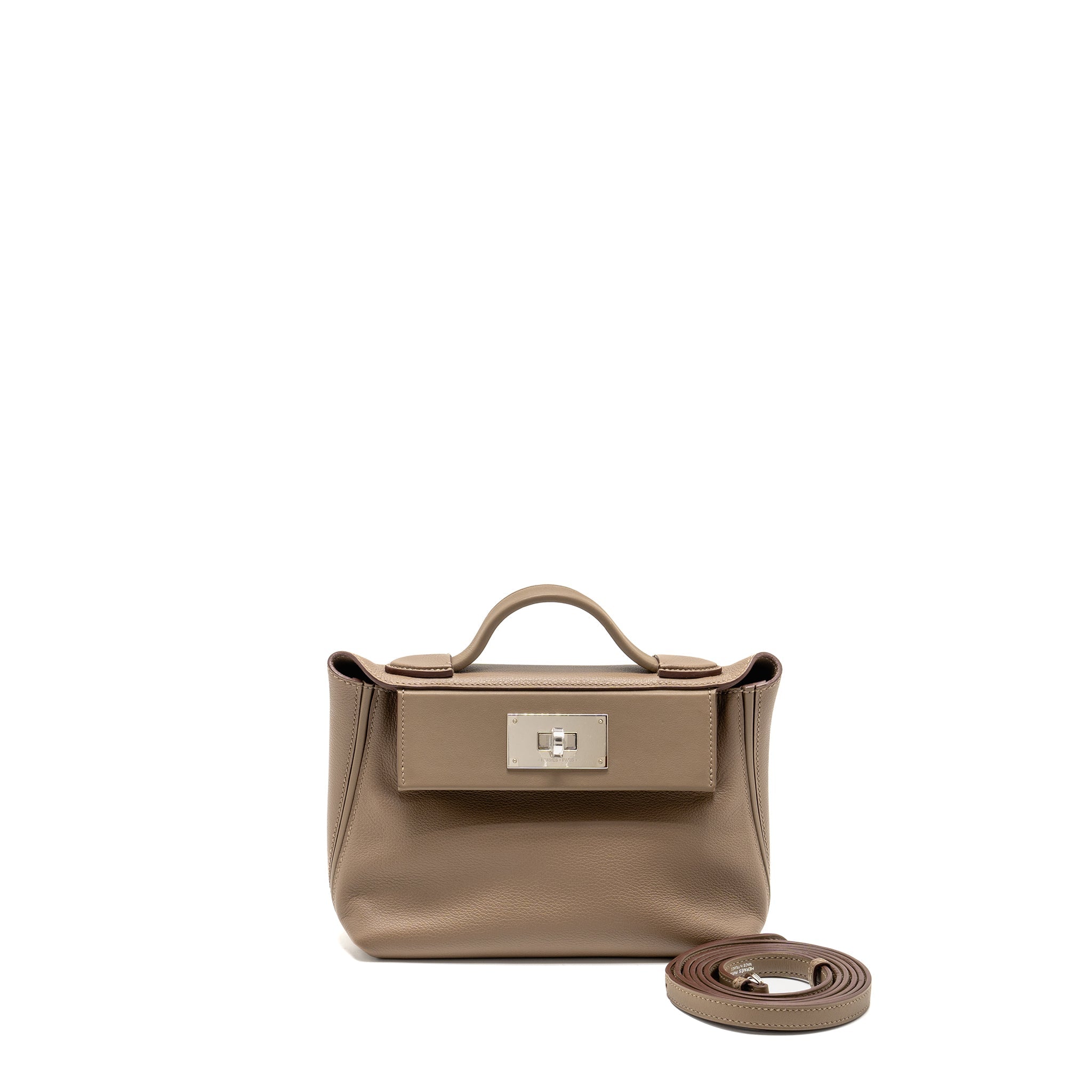 HERMES MINI 2424 24/24-21 BAG EVERCOLOR/SWIFT ETOUPE SHW
