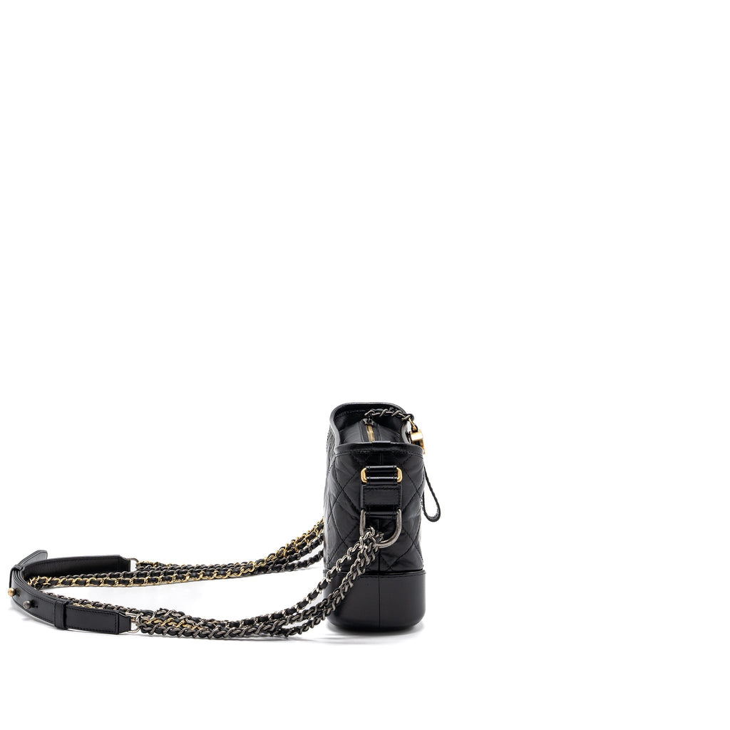 CHANEL SMALL GABRIELLE HOBO BAG CALFSKIN BLACK MULTICOLOUR HARDWARE