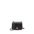 CHANEL MINI SQUARE FLAP BAG LAMBSKIN BLACK LGHW