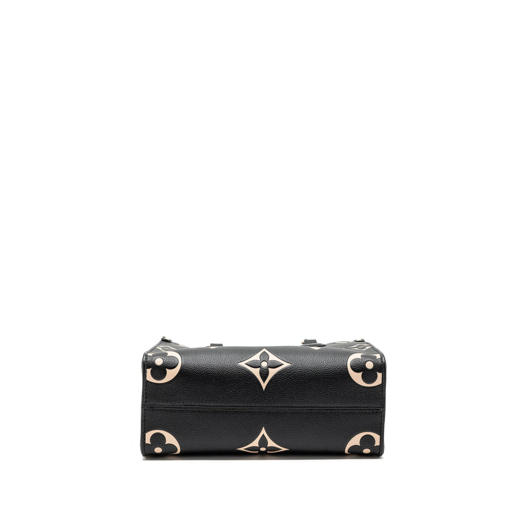 LOUIS VUITTON ONTHEGO PM BICOLOUR MONOGRAM EMPREINTE LEATHER BLACK/BEIGE GHW(NEW VERSION)