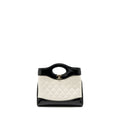 CHANEL MINI 31 BAG PATENT BLACK/WHITE LGHW (MICROCHIP)