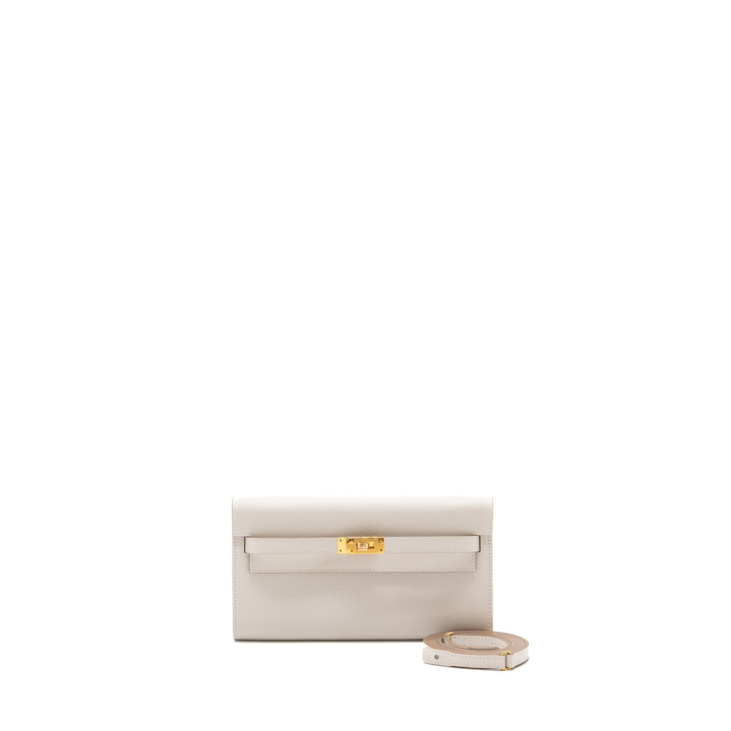 HERMES KELLY TO GO EPSOM M4 GRIS PALE GHW