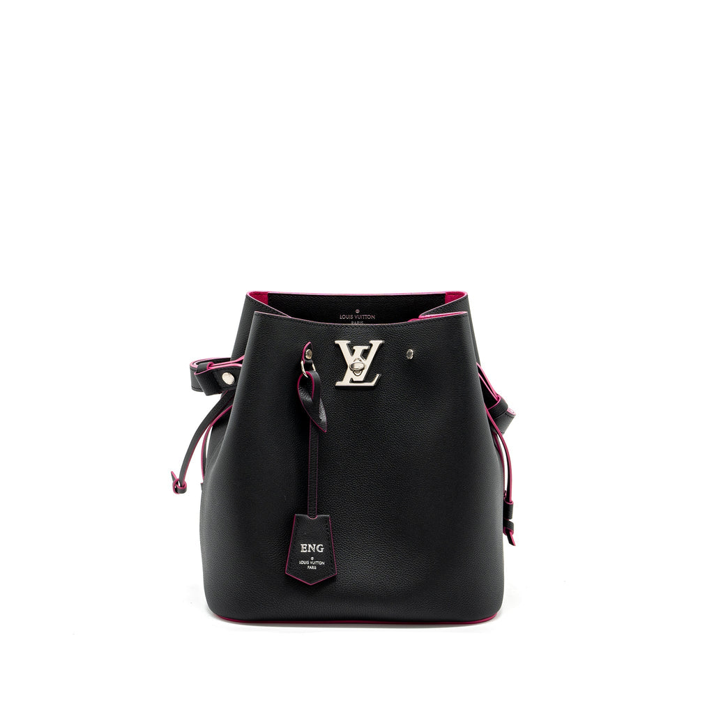 LOUIS VUITTON LOCKME BUCKET BAG CALFSKIN BLACK/PINK SHW