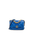 CHANEL SMALL 19 BAG LAMBSKIN BLUE MULTICOLOUR HARDWARE (MICROCHIP)