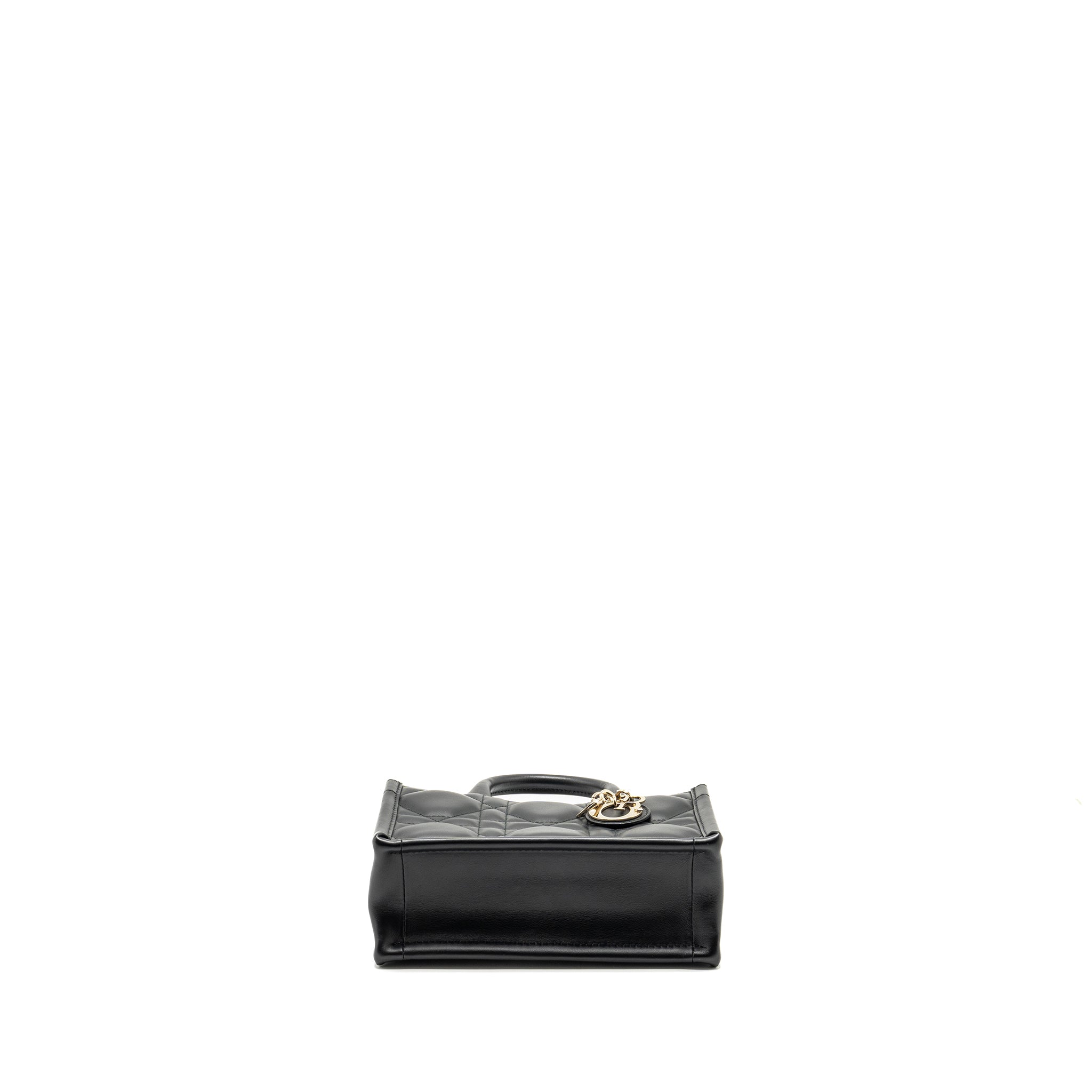 DIOR DIORAMOUR MINI DIOR BOOK TOTE MACROCANNAGE CALFKSIN BLACK LGHW