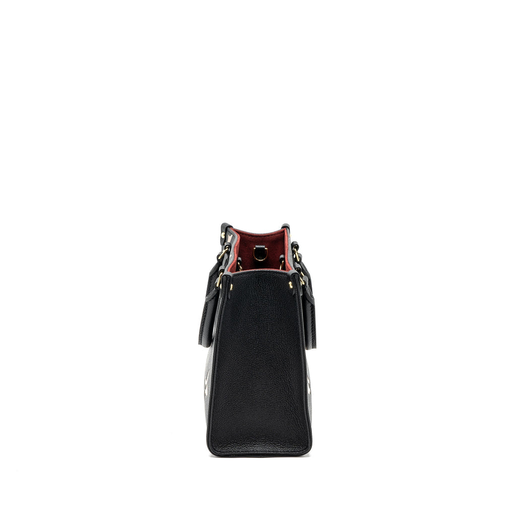 LOUIS VUITTON ONTHEGO PM BICOLOUR MONOGRAM EMPREINTE LEATHER BLACK/BEIGE GHW(NEW VERSION)