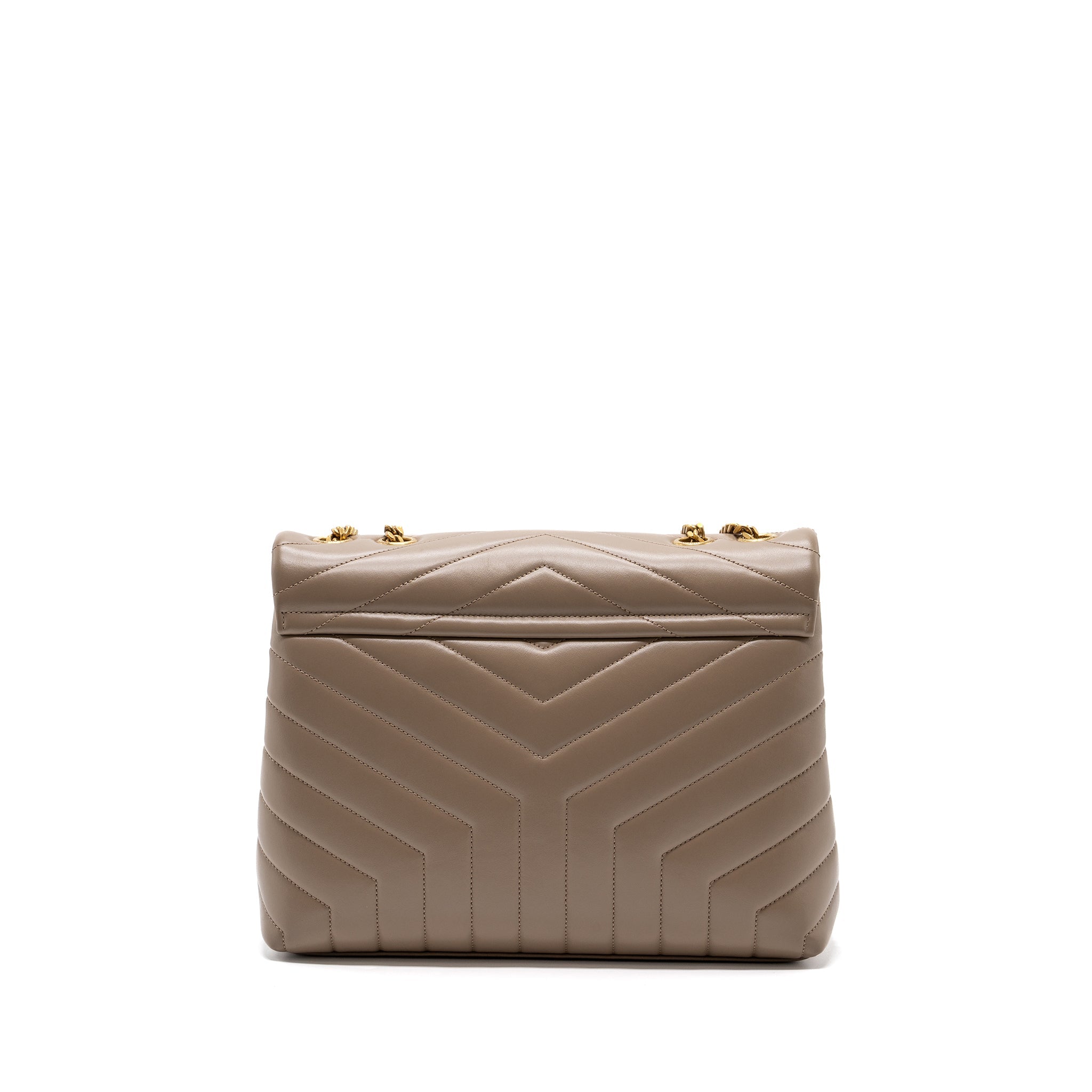 SAINT LAURENT MEDIUM LOULOU SHOULDER BAG BEIGE GHW
