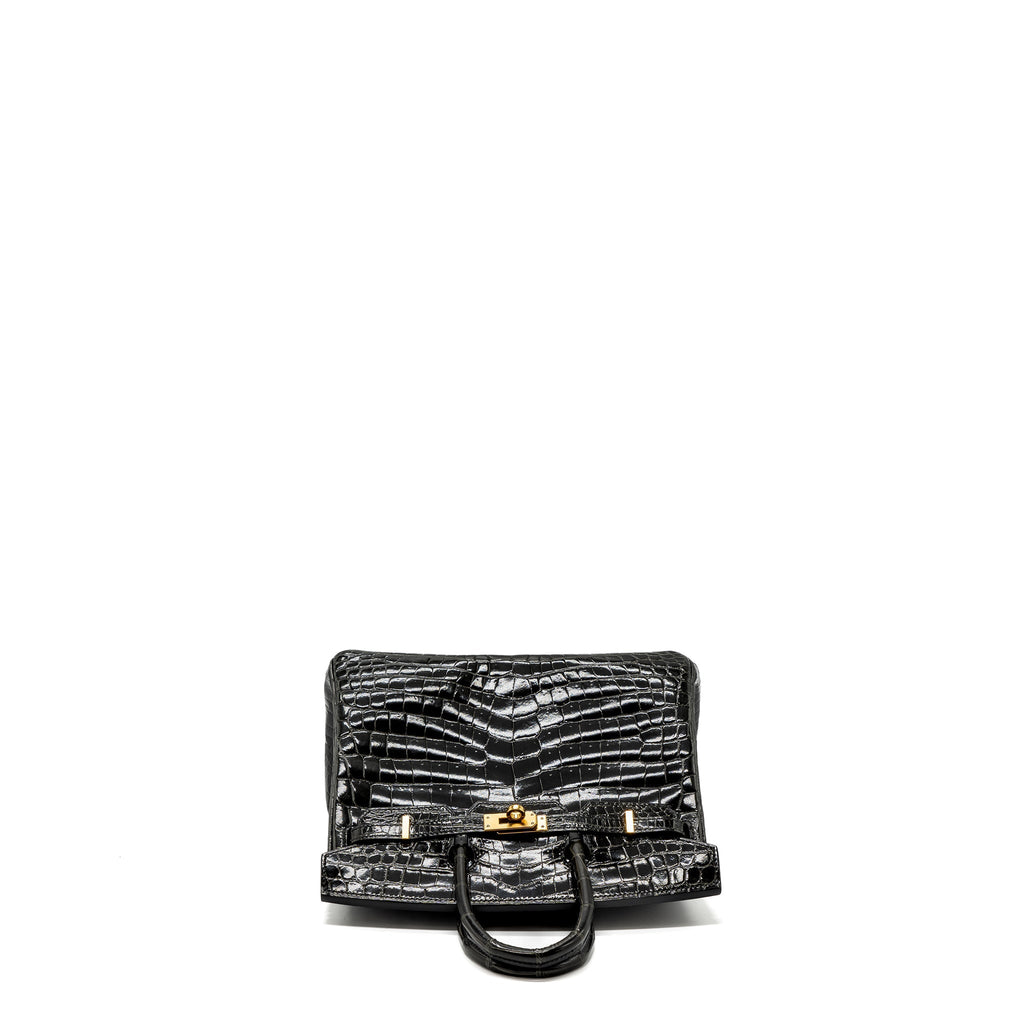 HERMES BIRKIN 25 SHINY CROCODILE NILOTICUS 88 GRAPHITE GHW