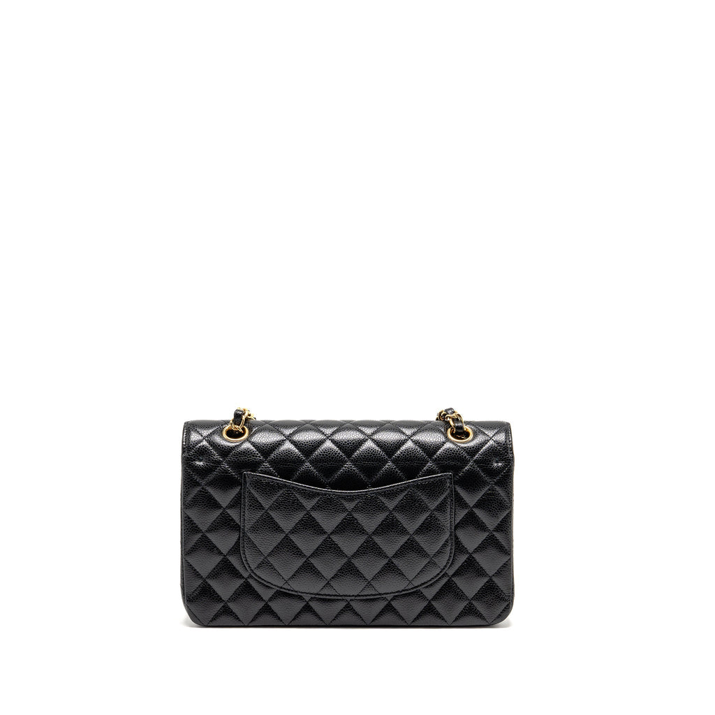 CHANEL MEDIUM CLASSIC DOUBLE FLAP BAG CAVIAR BLACK GHW
