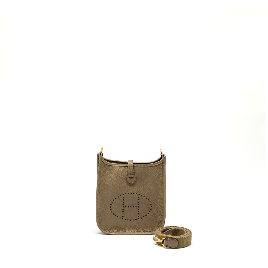 HERMES MINI EVELYNE CLEMENCE BEIGE MARFA GHW