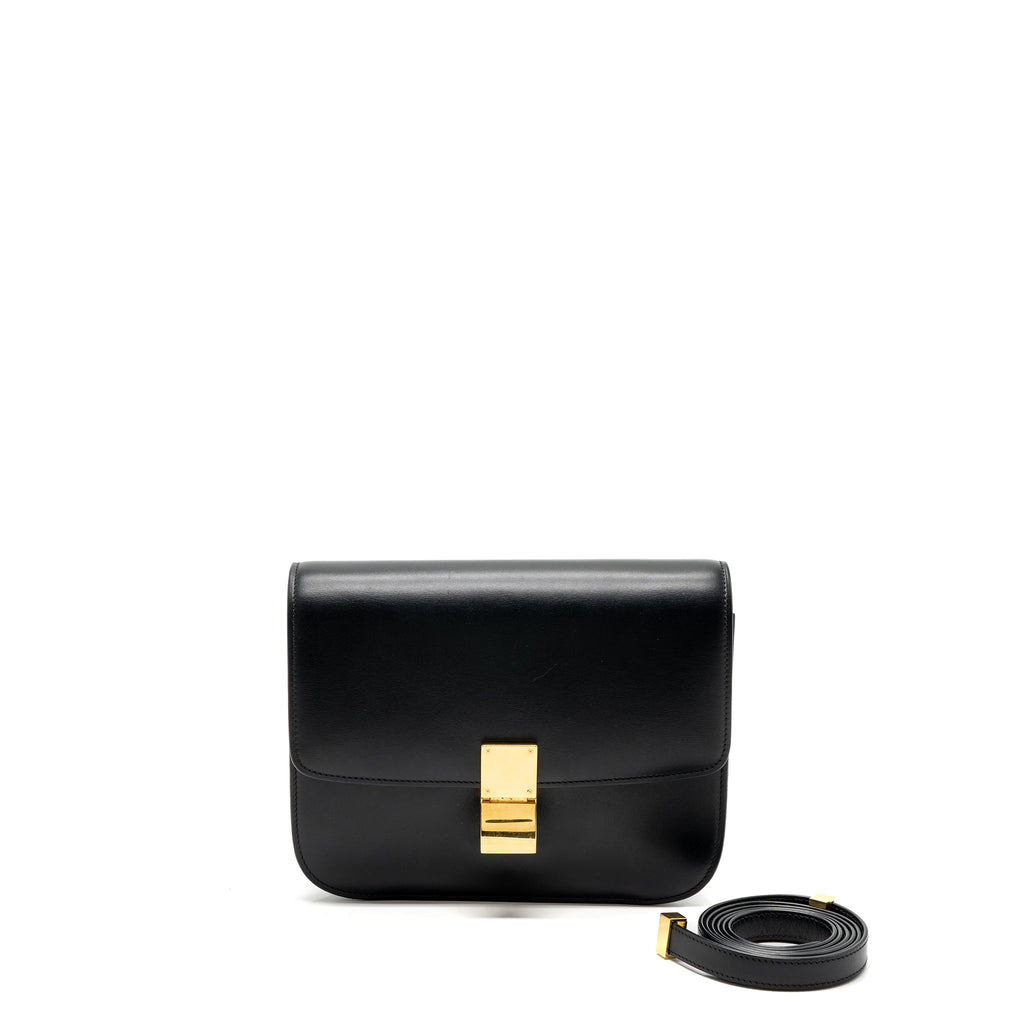 CELINE MEDIUM CLASSIC BOX BAG CALFSKIN BLACK GHW