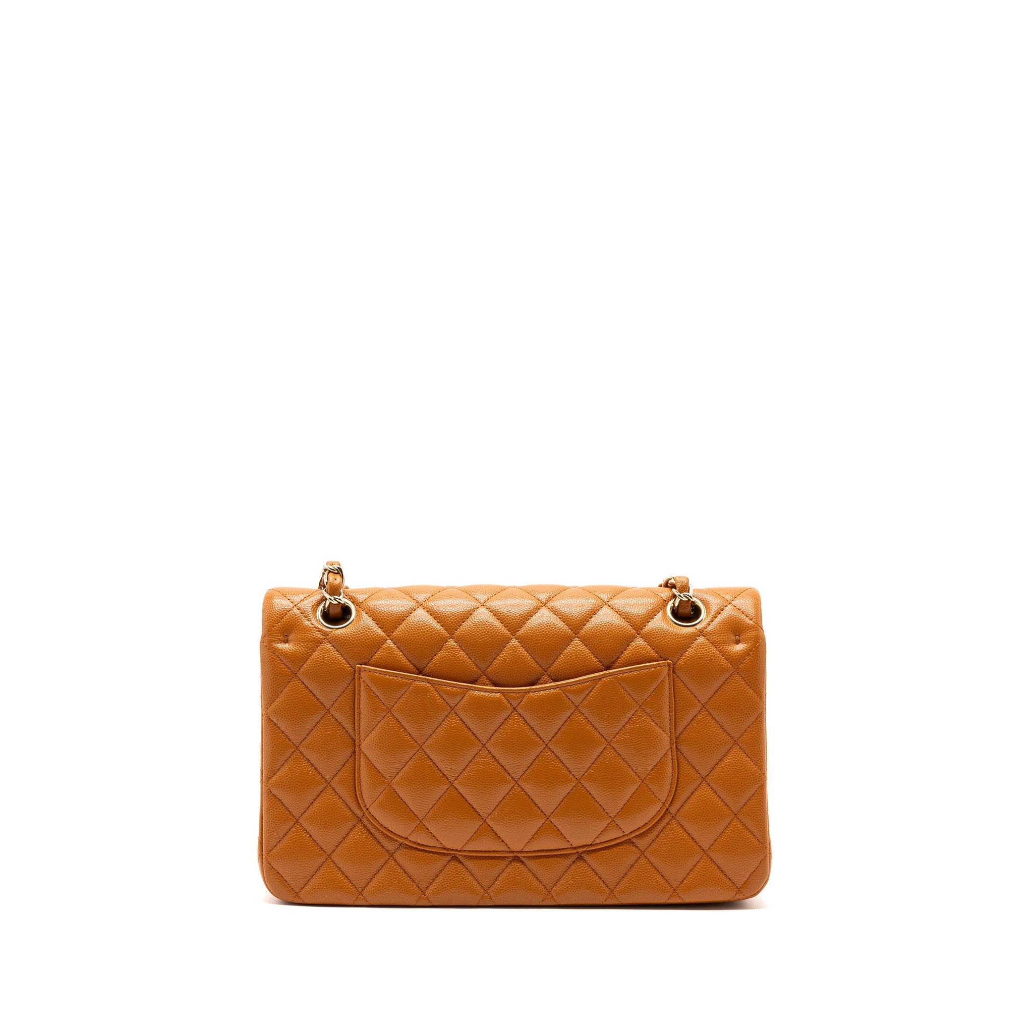 CHANEL MEDIUM CLASSIC DOUBLE FLAP BAG CAVIAR CARAMEL LGHW(MICROCHIP)