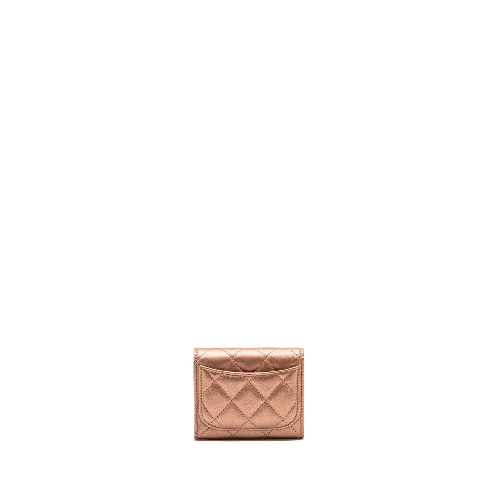 CHANEL 2.55 REISSUE FLAP WALLET GRAINED CALFSKIN METALLIC DARK PINK WITH PINK HARDWARE