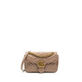 GUCCI SMALL GG MARMONT SHOULDER BAG CALFSKIN BEIGE GHW