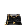BALENCIAGA MEDIUM WOMEN’S CRUSH CHAIN BAG CALFSKIN BLACK GHW