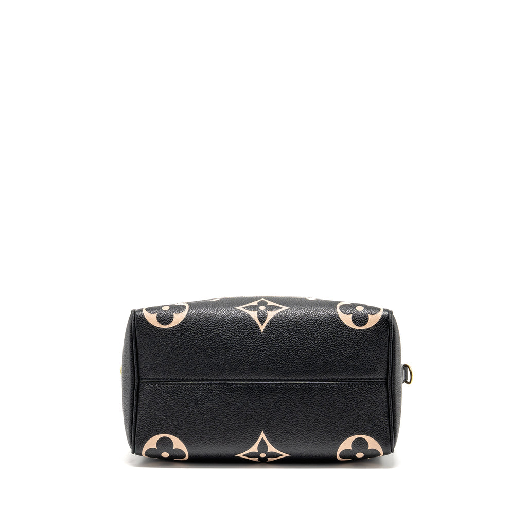 LOUIS VUITTON SPEEDY BANDOULIERE 25 BICOLOUR MONOGRAM EMPREINTE LEATHER BLACK/BEIGE GHW