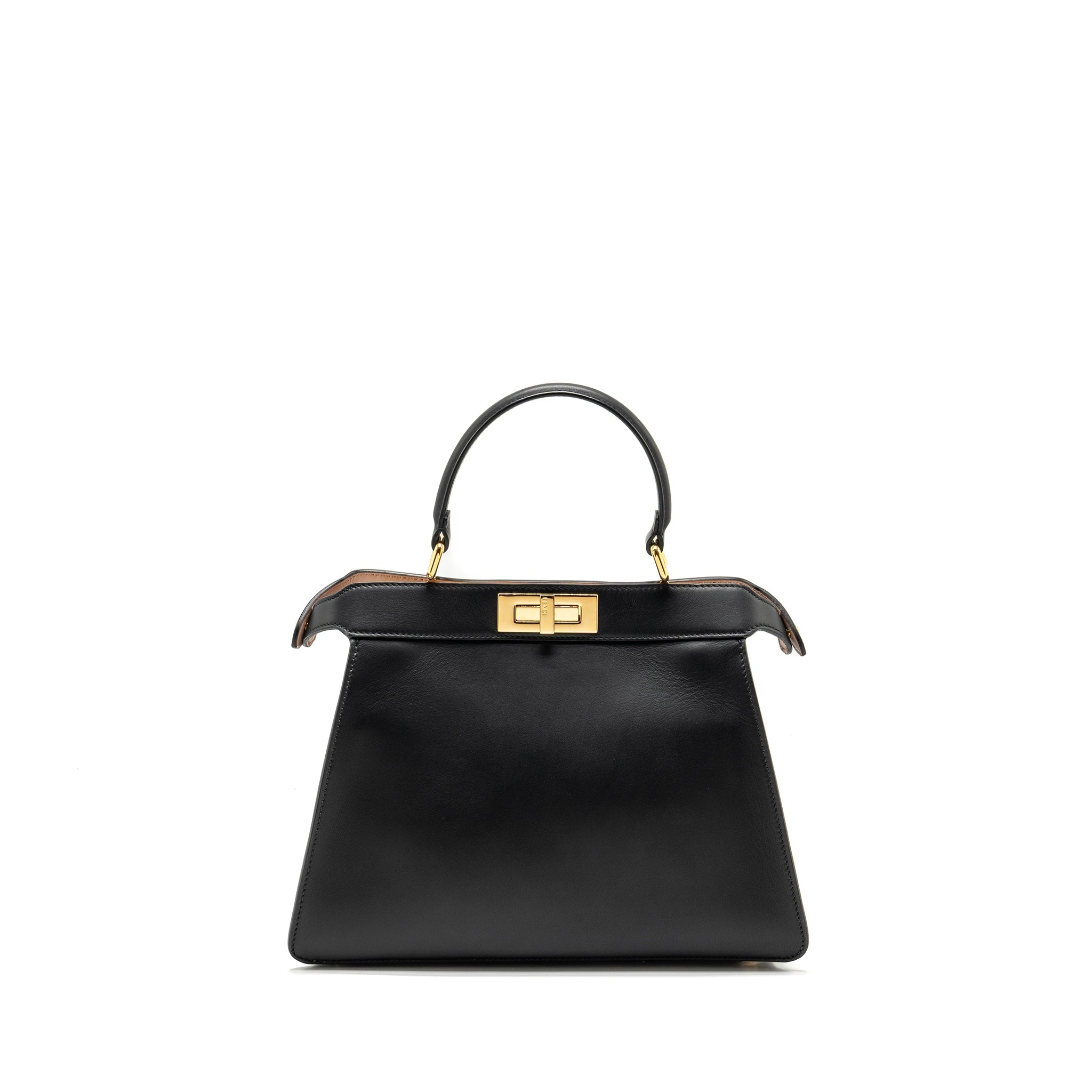 FENDI ISEEU MEDIUM PEEKABOO CALFSKIN BLACK/LIGHT PINK GHW