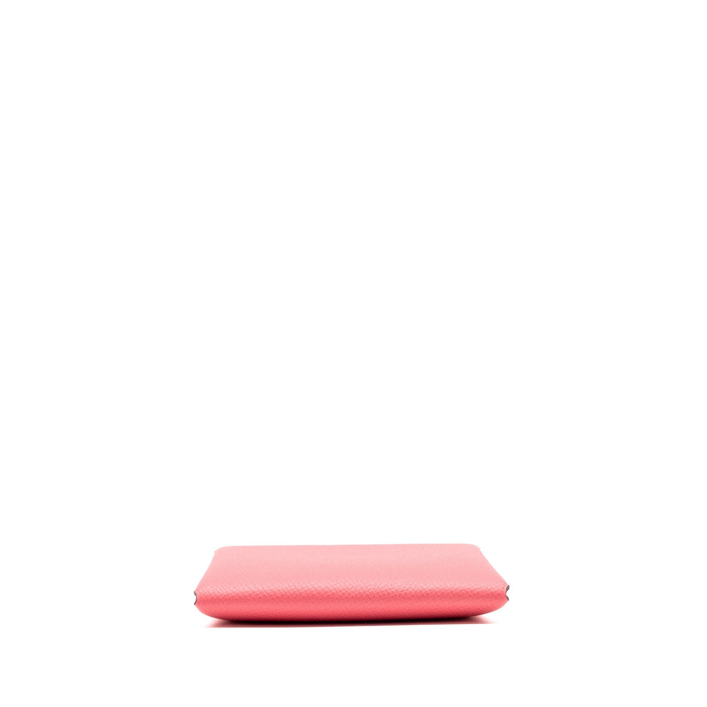 HERMES CALVI DUO CARD HOLDER EPSOM ROSE AZALEE SHW