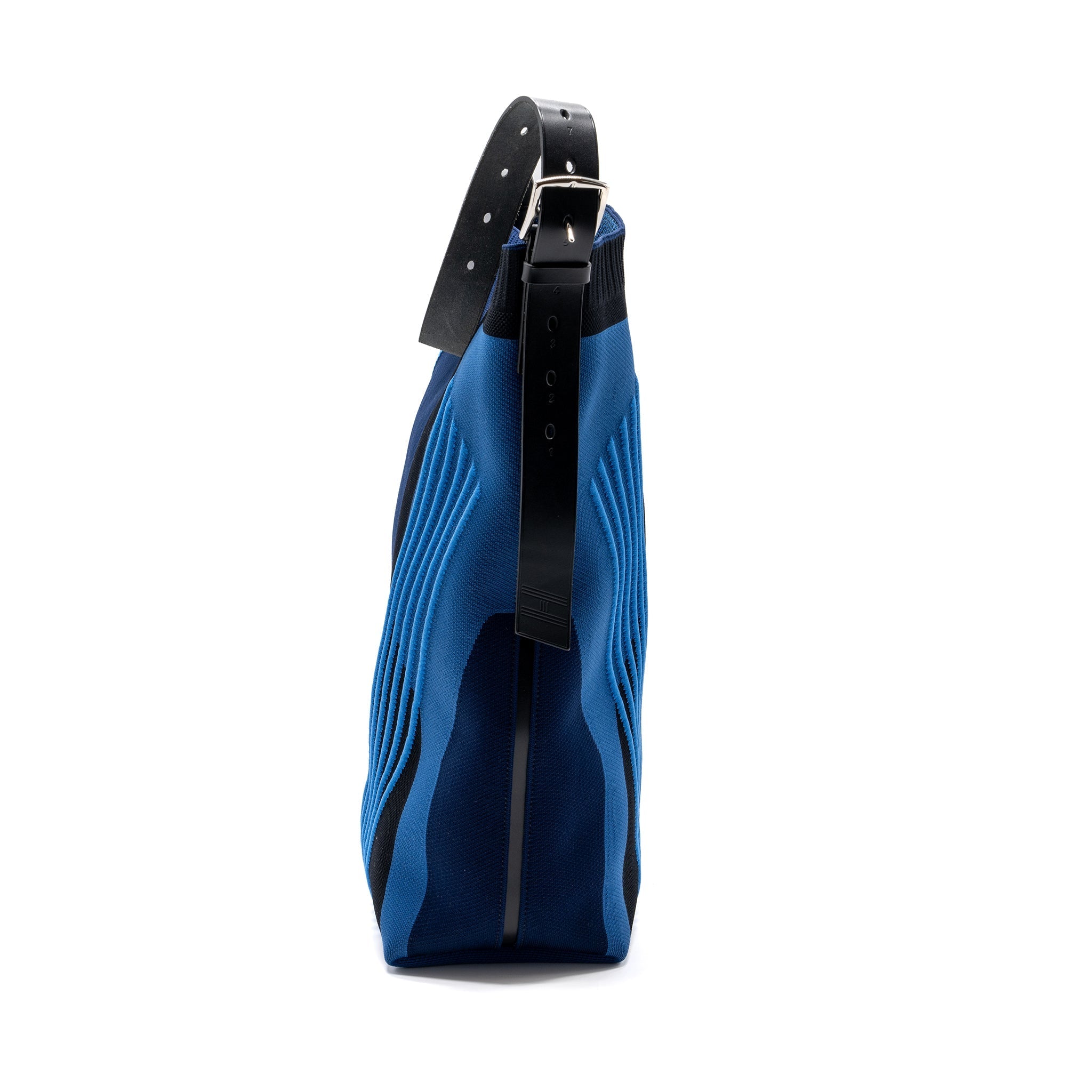 HERMES ETRIVIERE MM SHOULDER BAG FABRIC / HUNTER LEATHER BLUE / BLACK SHW