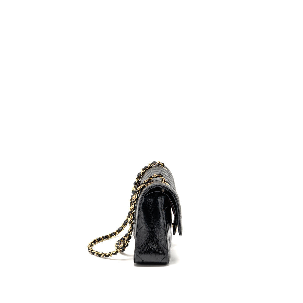 CHANEL MEDIUM CLASSIC DOUBLE FLAP BAG CAVIAR BLACK GHW