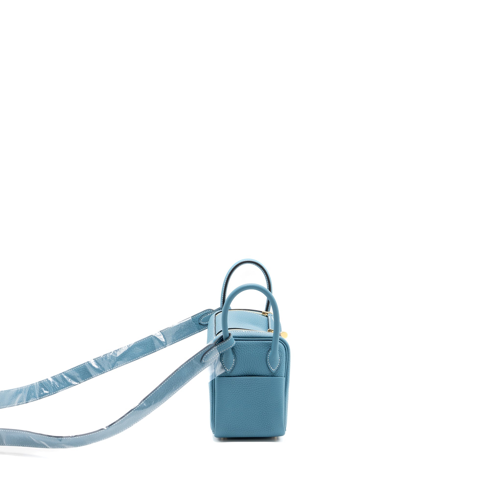 HERMES MINI LINDY CLEMENCE BLUE JEANS GHW