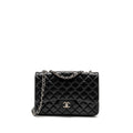 CHANEL JUMBO CLASSIC SINGLE FLAP BAG LAMBSKIN BLACK SHW