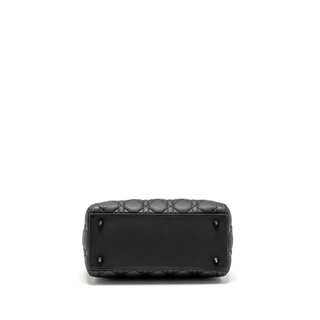 DIOR MEDIUM LADY DIOR ULTRAMATTE CANNAGE CALFSKIN SO BLACK