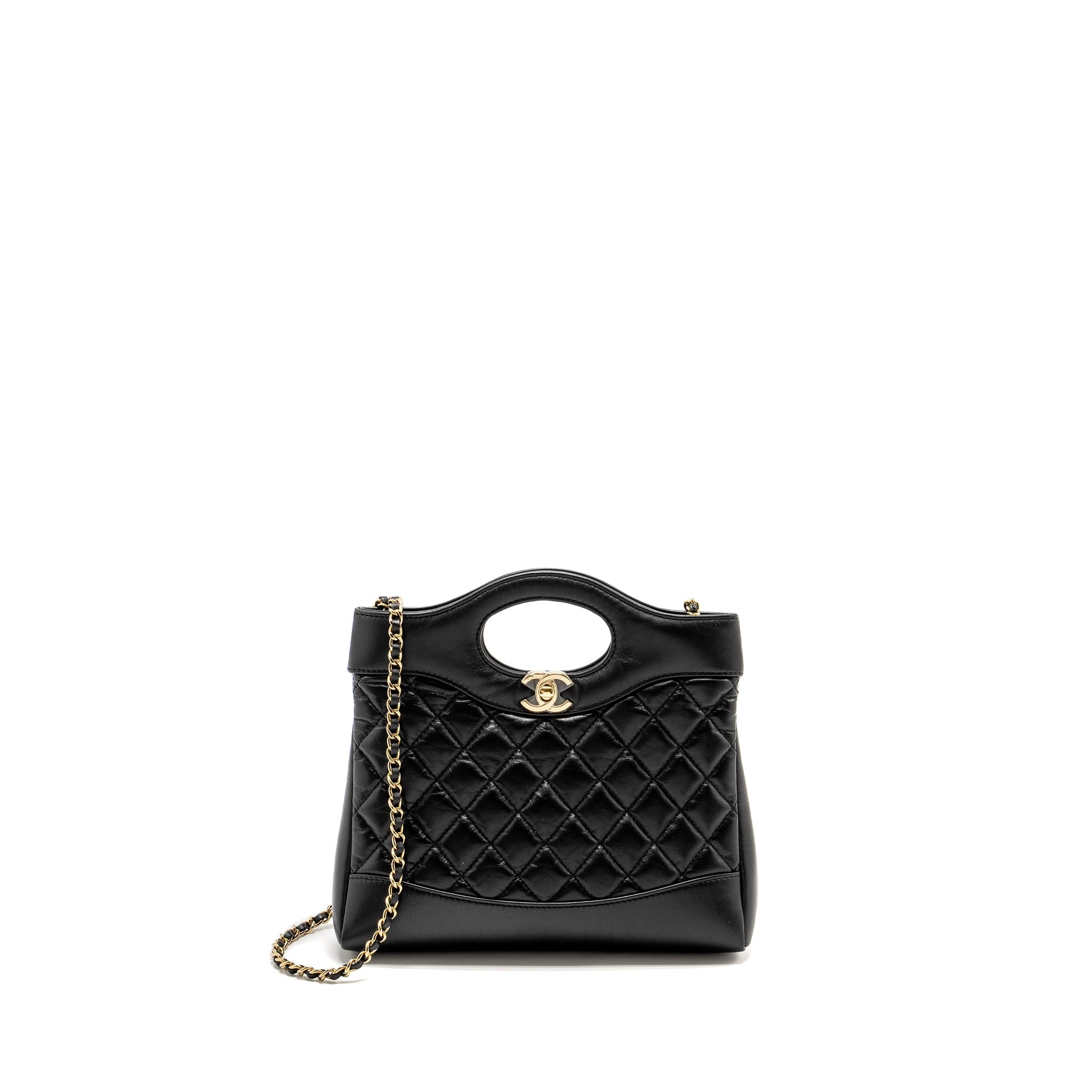 CHANEL MINI 31 BAG CALFSKIN BLACK LGHW(MICROCHIP)