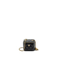 CHANEL PEARL CRUSH MINI VANITY WITH CHAIN LAMBSKIN BLACK GHW